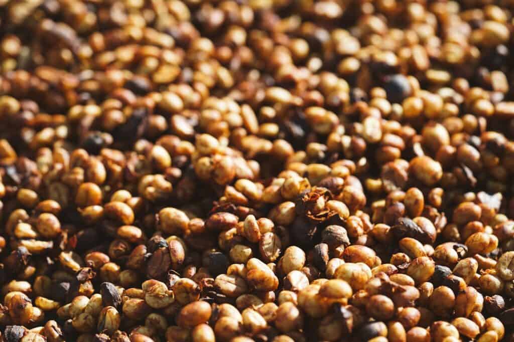 a pile of coffee beans